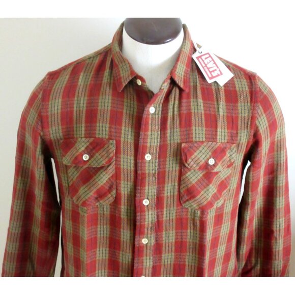 Levi's Strauss Men's Authentic Western Wear button Up Vintage Flannel Shirt NWT - Picture 3 of 10